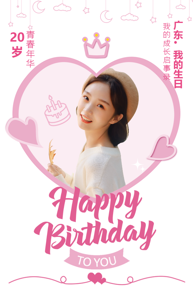 可爱生日邀请函女生生日女朋友生日祝福相册